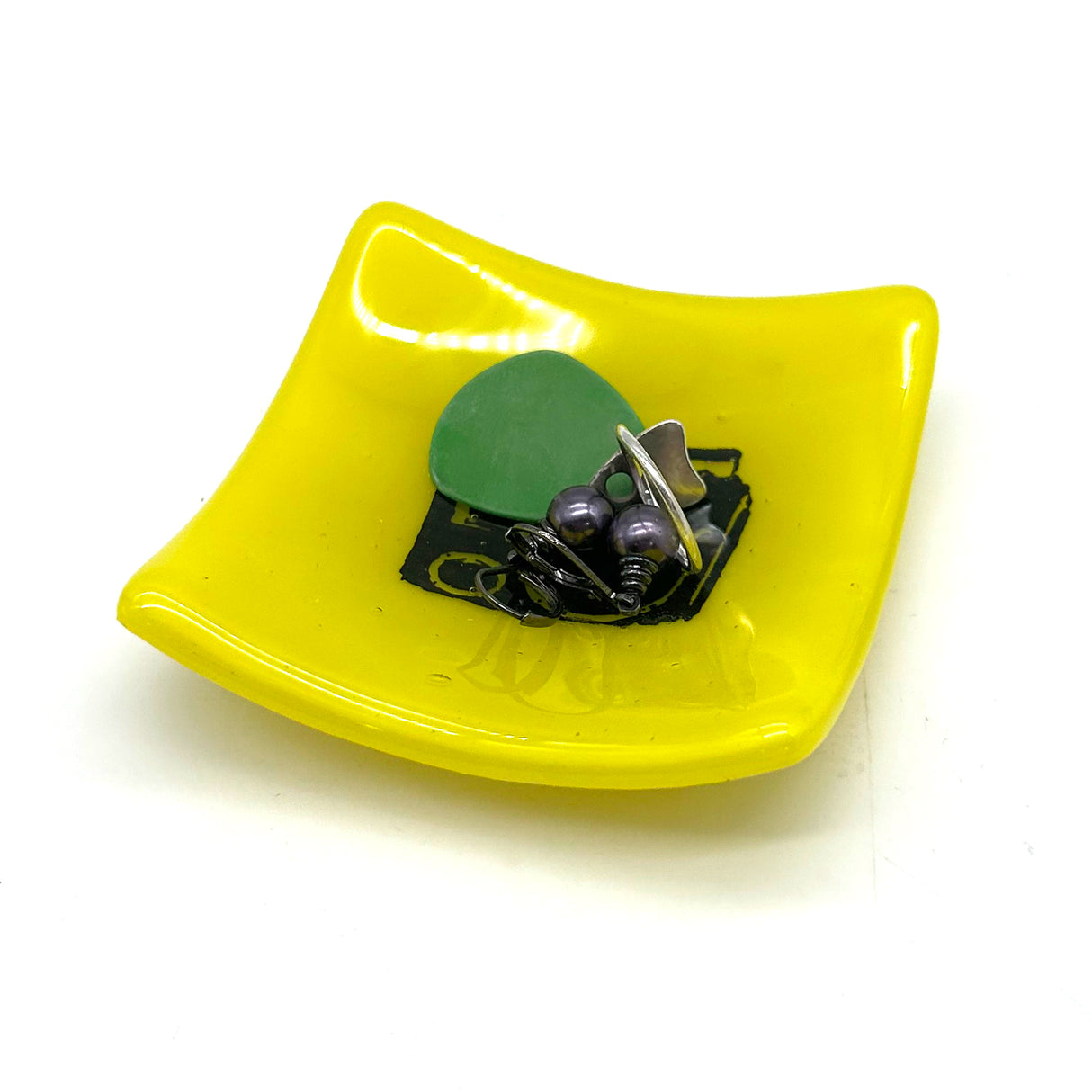 Boombox Handmade 2.75" Fused Glass Small Dish