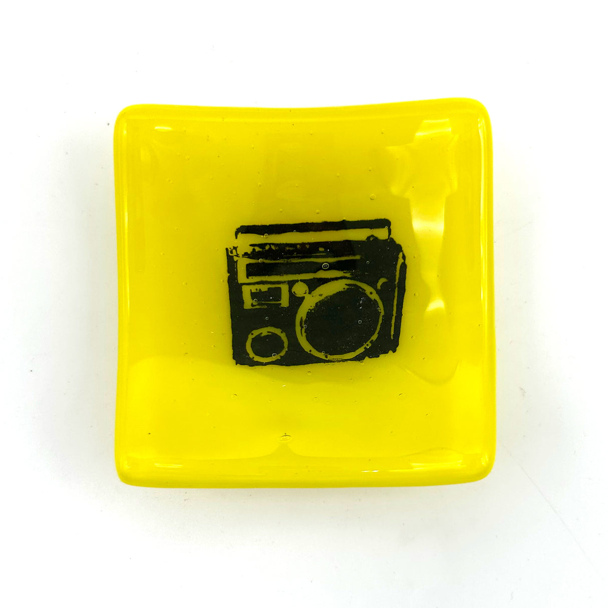 Boombox Handmade 2.75" Fused Glass Small Dish