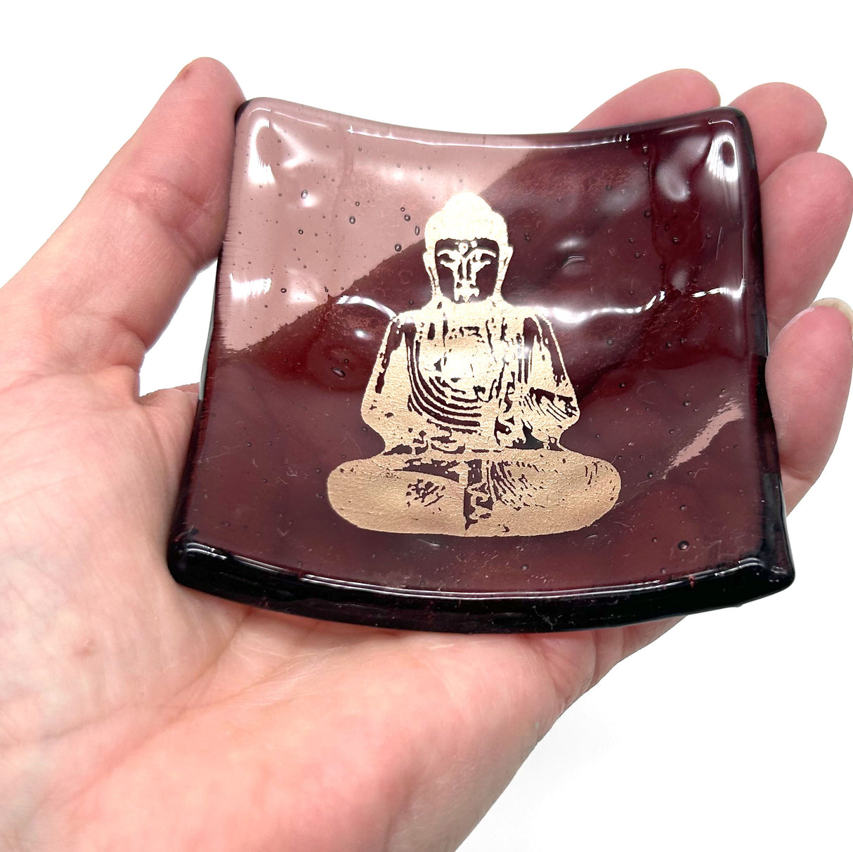Buddha Handmade 2.75" Fused Glass Small Dish