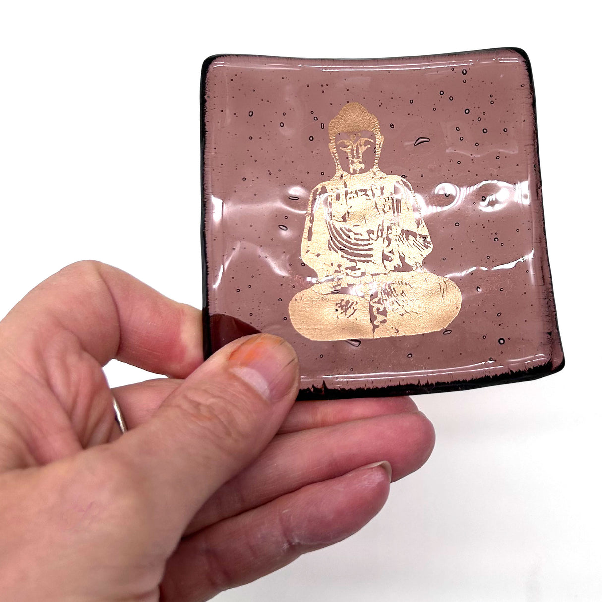 Buddha Handmade 2.75" Fused Glass Small Dish