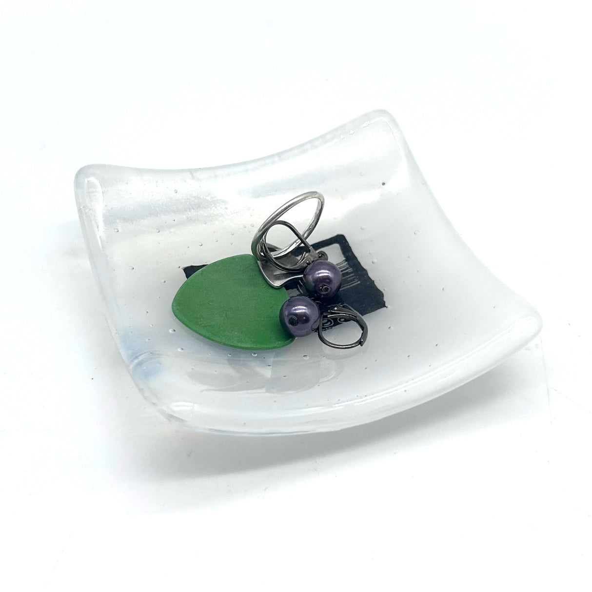 Cassette Handmade 2.75" Fused Glass Small Dish