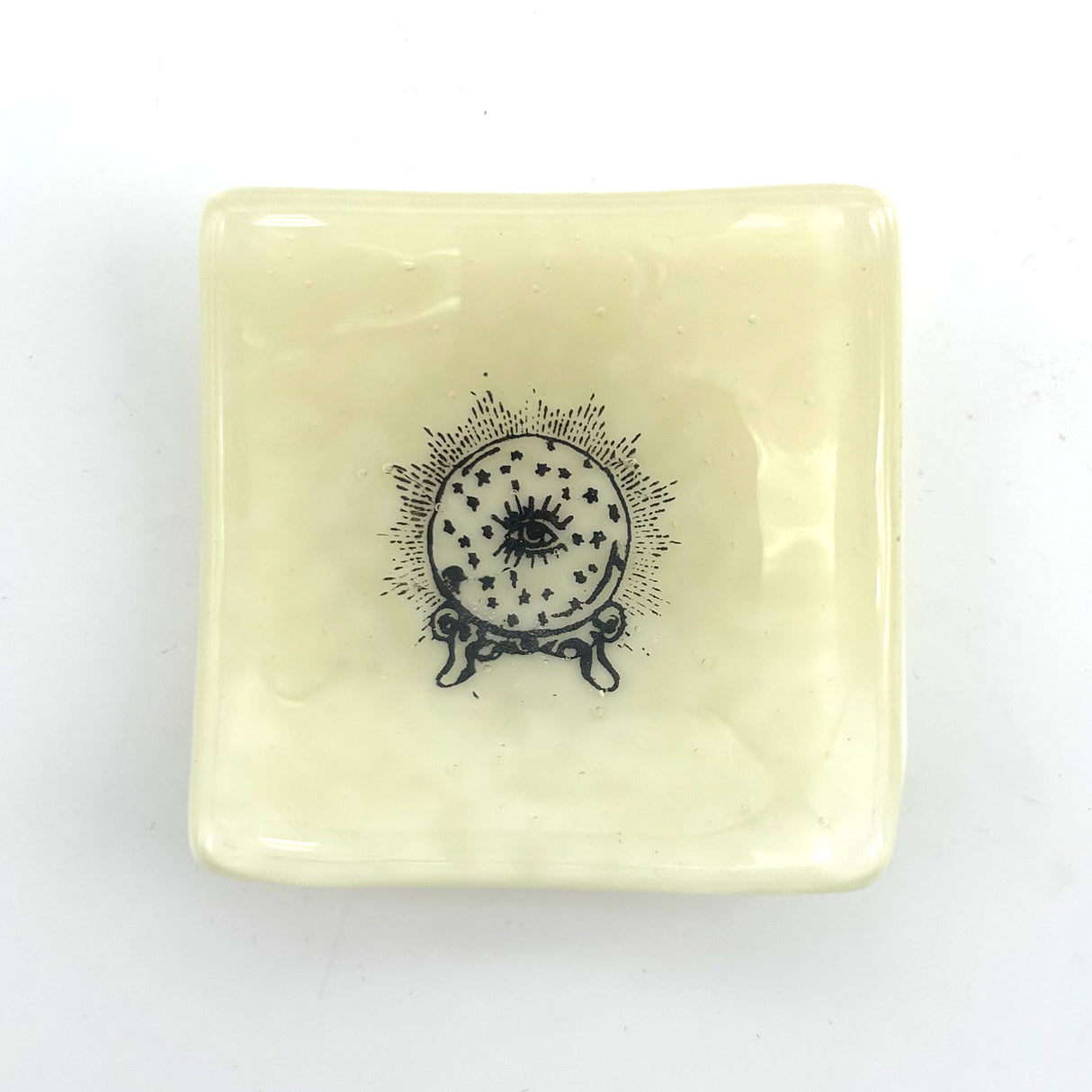 Crystal Ball Handmade 2.75" Fused Glass Small Dish