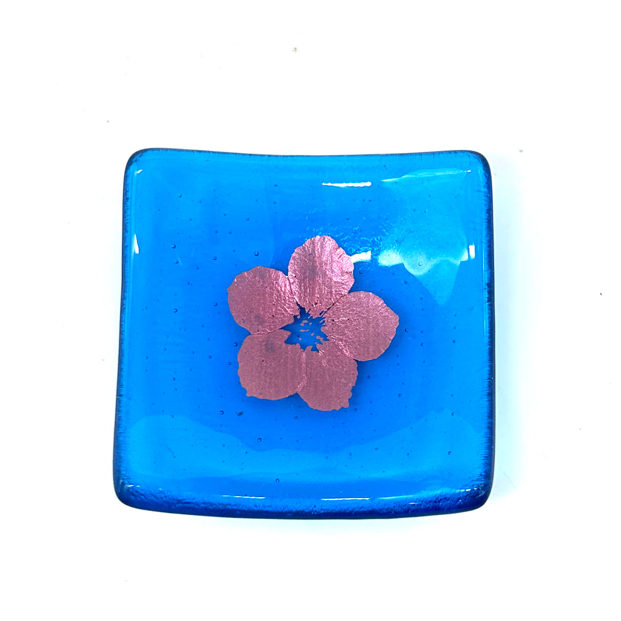 Cherry Blossom Handmade 2.75" Fused Glass Small Dish