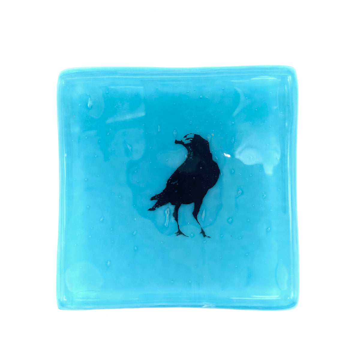 Birds | Crow Handmade 2.75" Fused Glass Small Dish