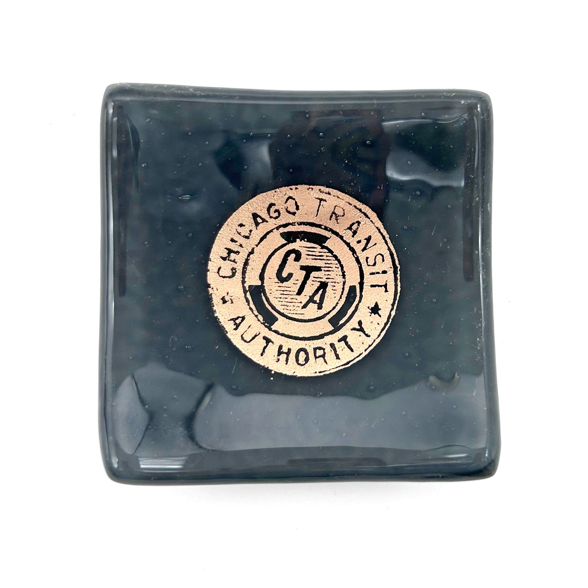 Chicago CTA Token Handmade 2.75" Fused Glass Small Dish