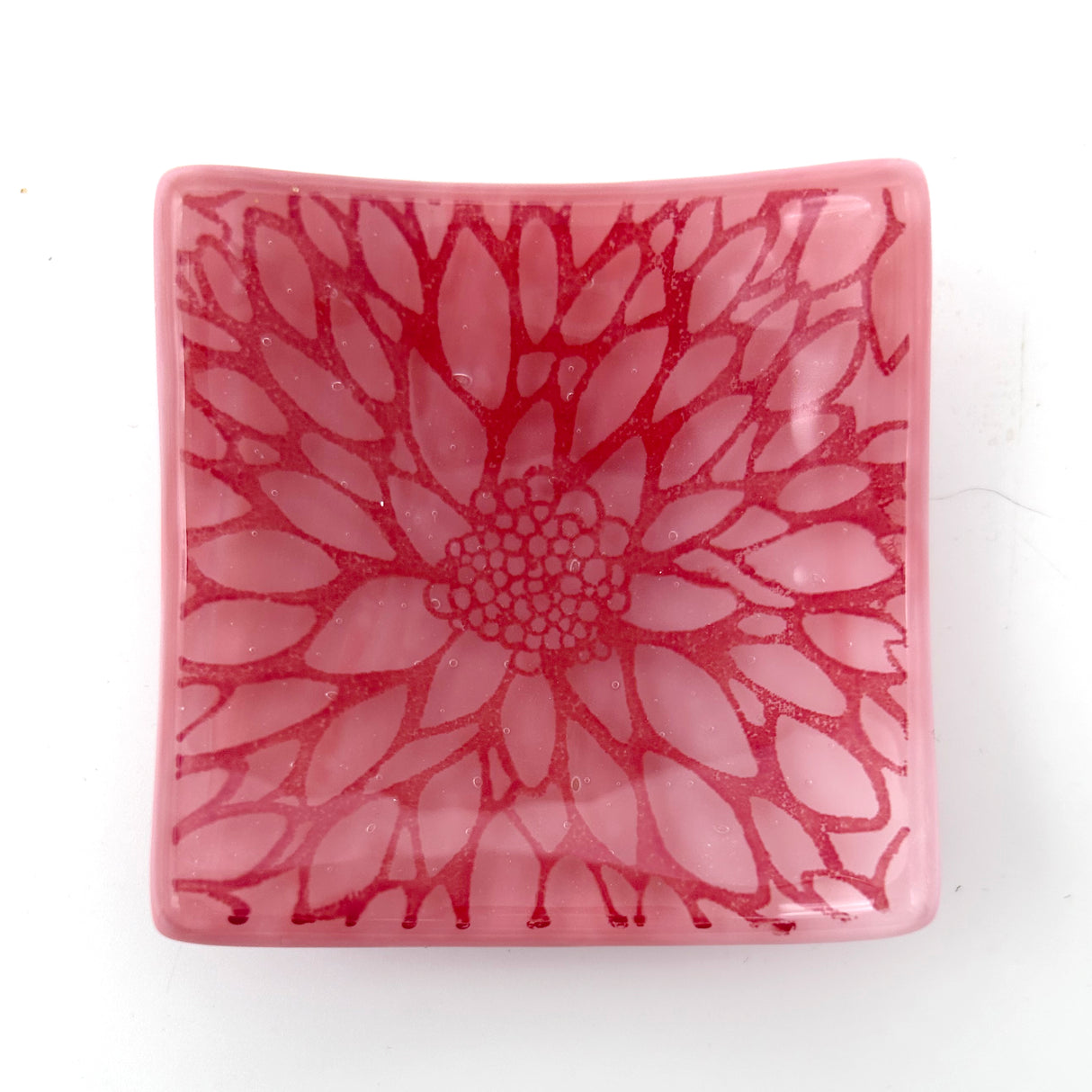 Dahlia Handmade 2.75" Fused Glass Small Dish (discontinued color)