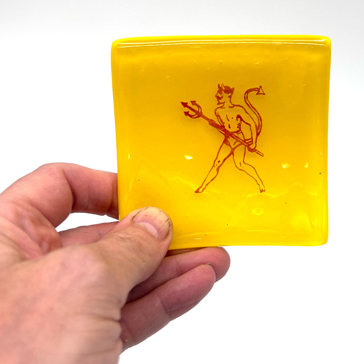 Diablo Loteria Handmade 2.75" Fused Glass Small Dish