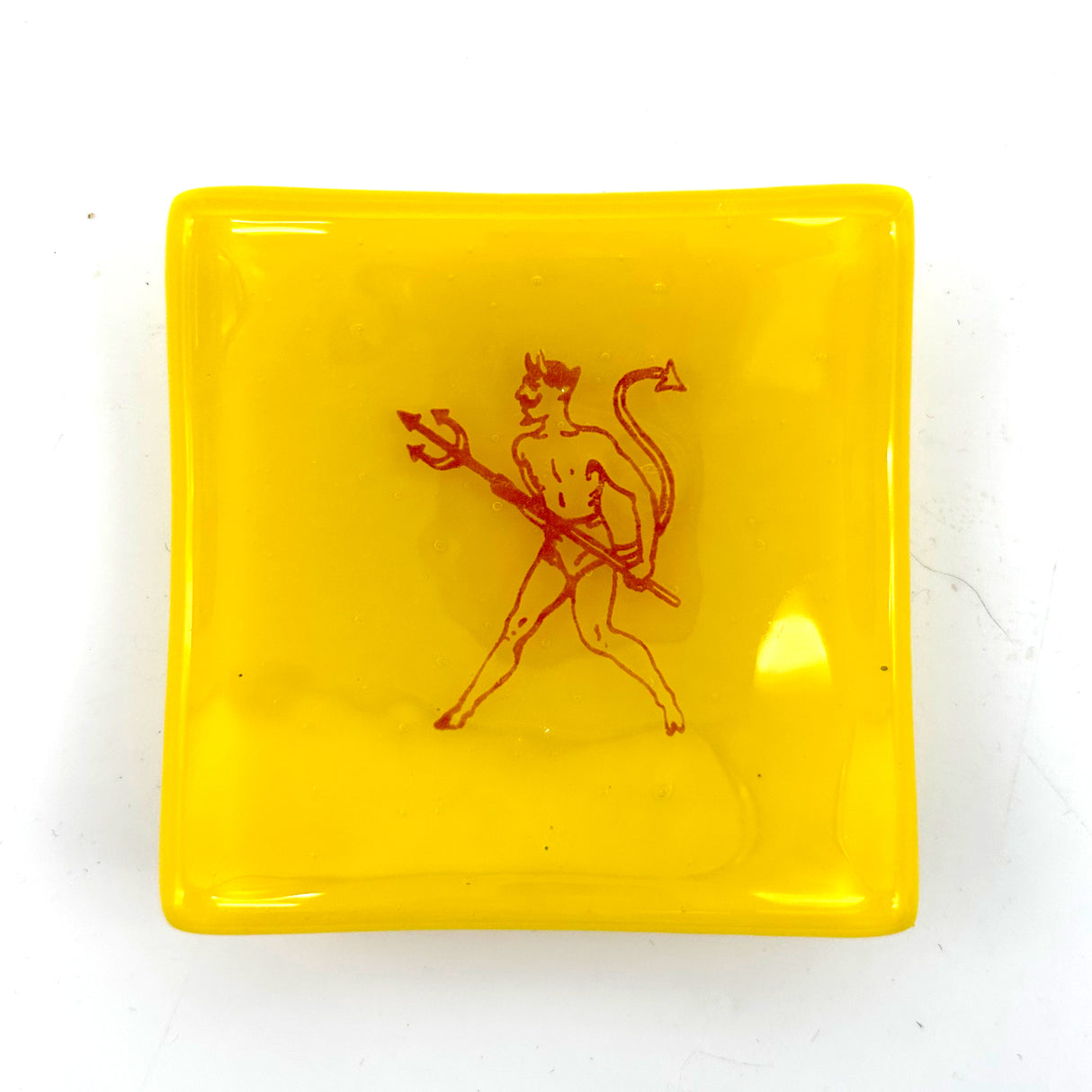 Diablo Loteria Handmade 2.75" Fused Glass Small Dish