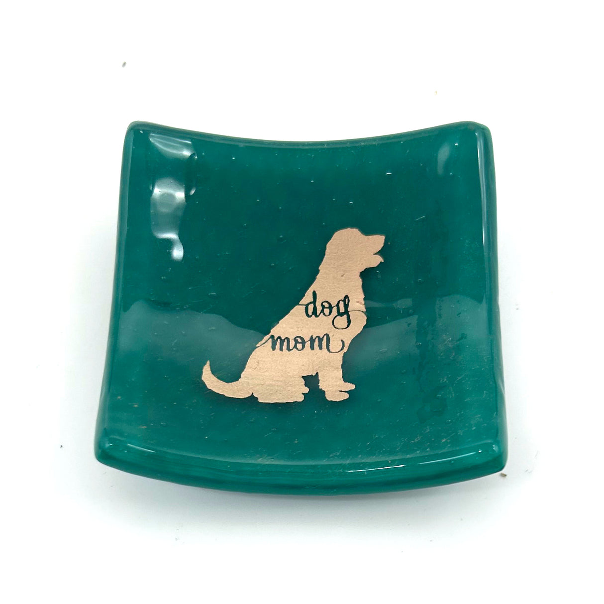 Dog Mom Handmade 2.75" Fused Glass Small Dish