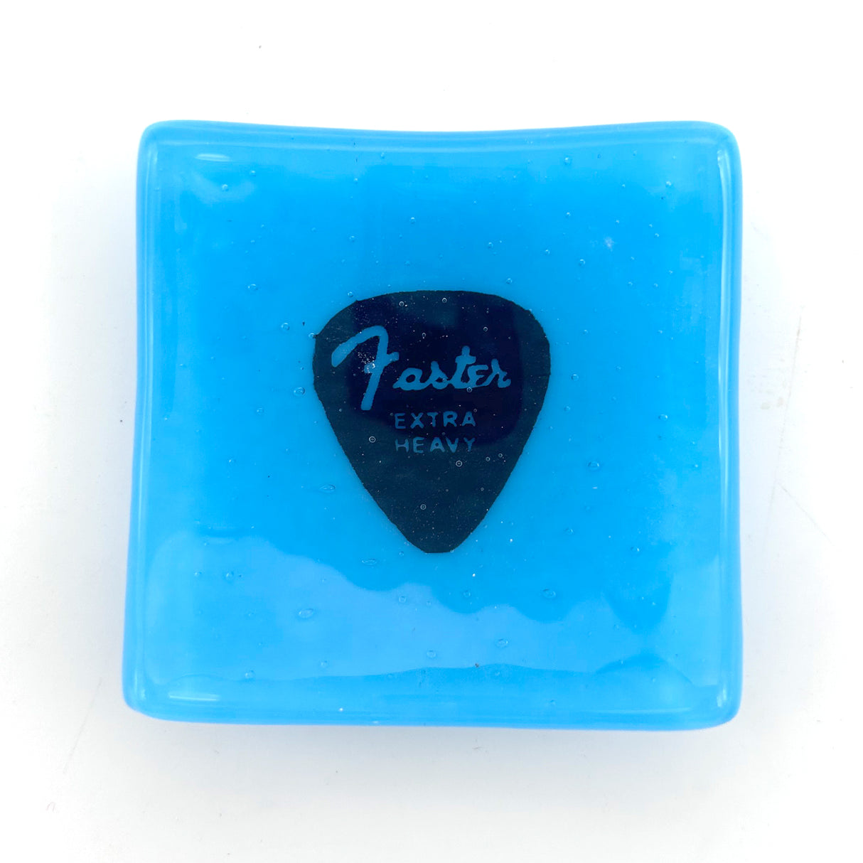 Faster Guitar Pick Handmade 2.75" Fused Glass Small Dish