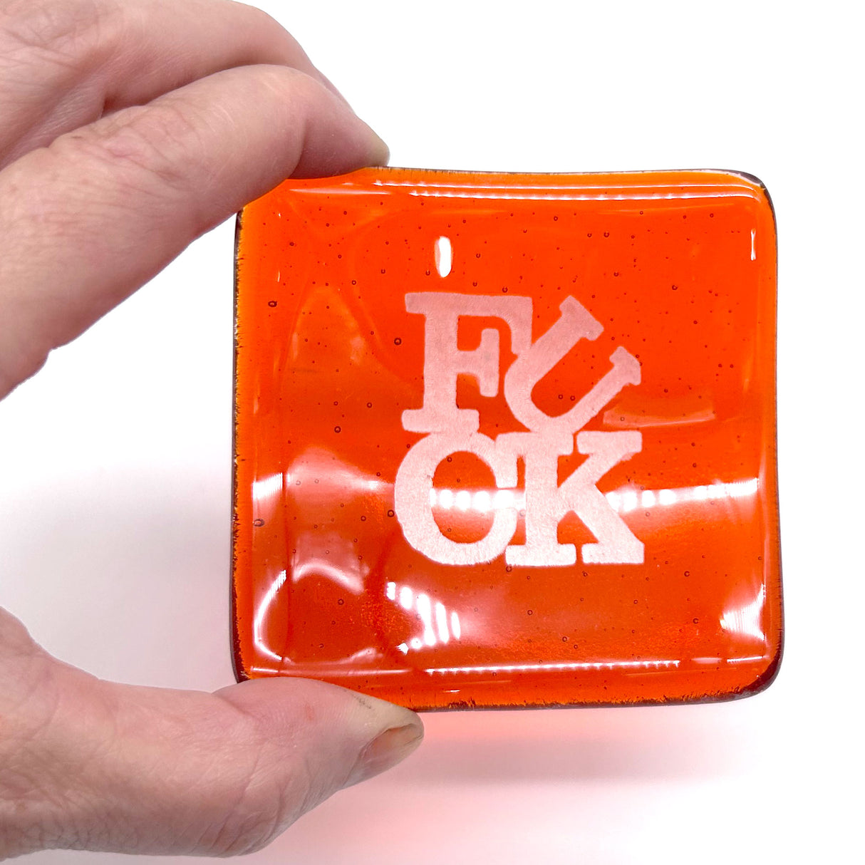 F-word (NSFW) Handmade 2.75" Fused Glass Small Dish