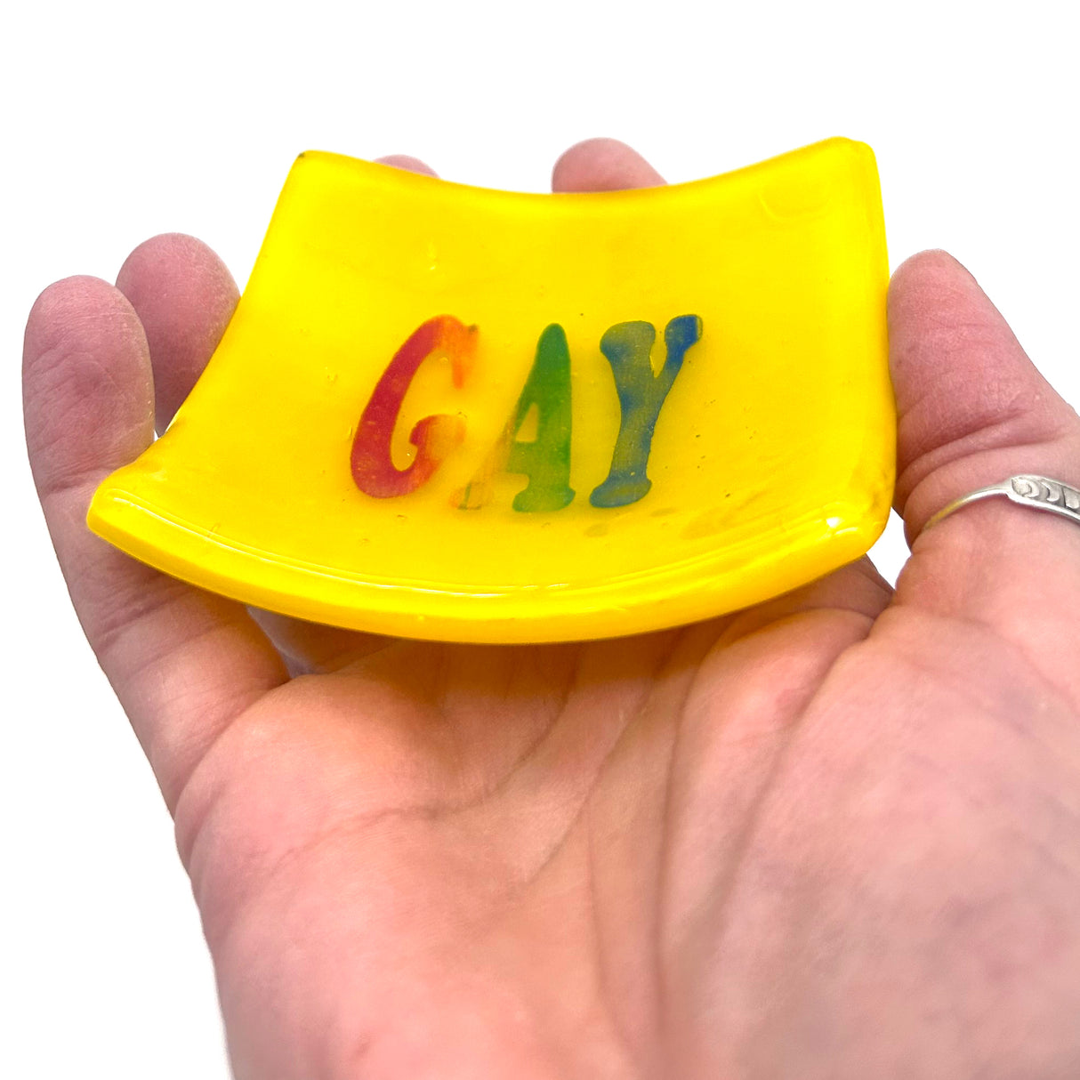 GAY Handmade 2.75" Fused Glass Small Dish