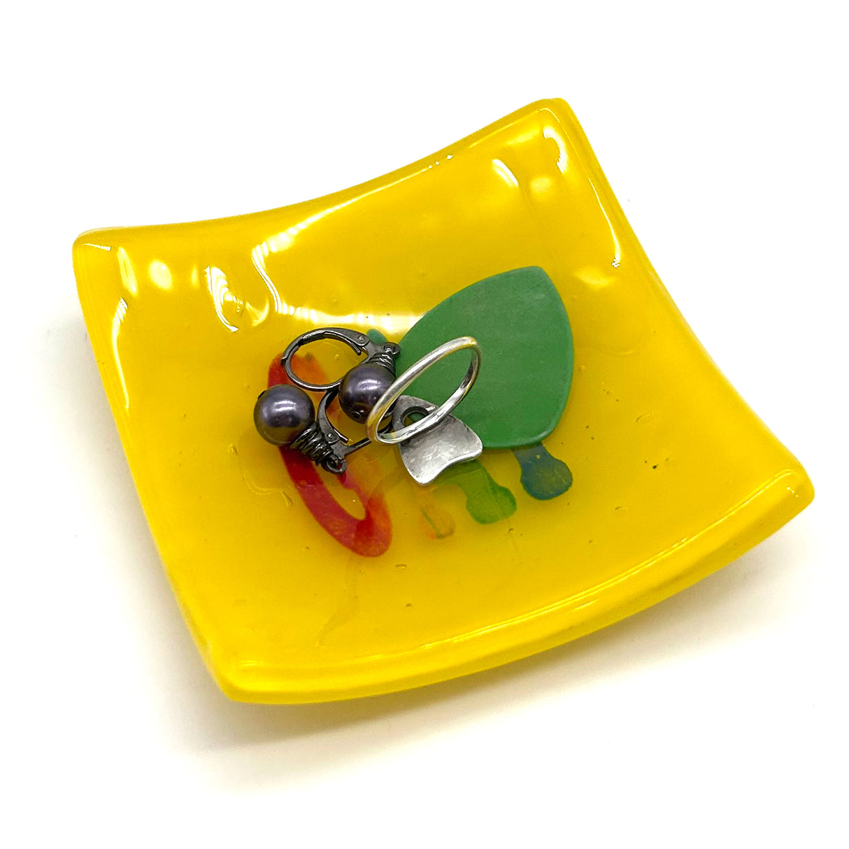 GAY Handmade 2.75" Fused Glass Small Dish