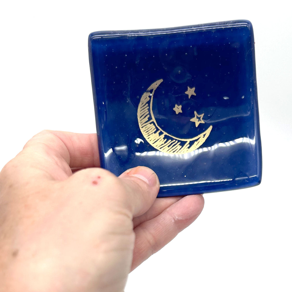 Half Moon Handmade 2.75" Fused Glass Small Dish