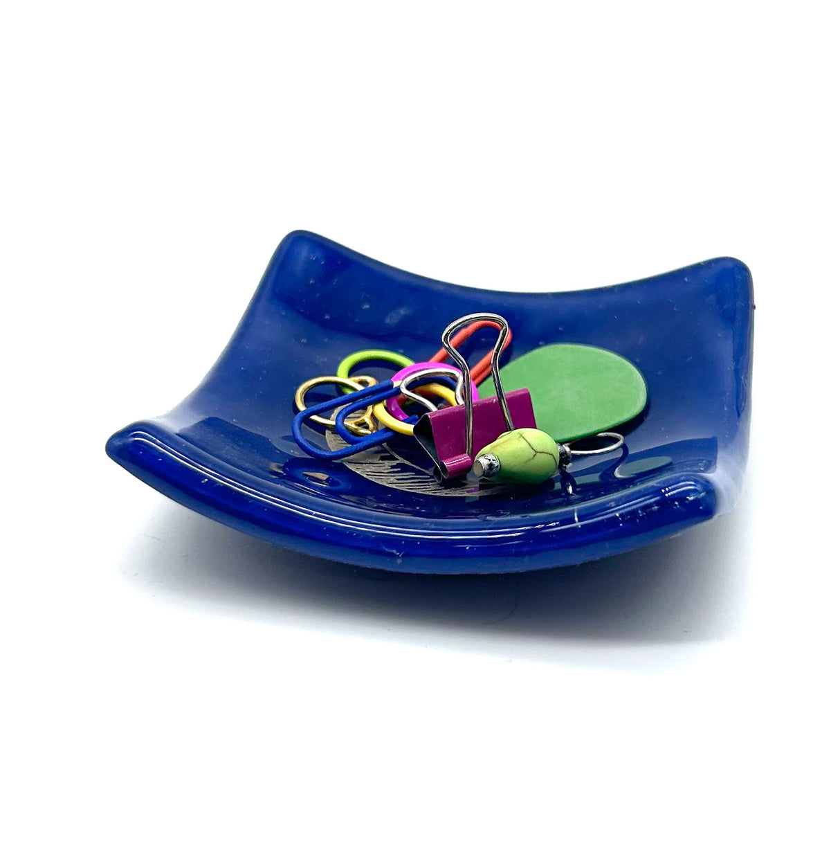 Half Moon Handmade 2.75" Fused Glass Small Dish