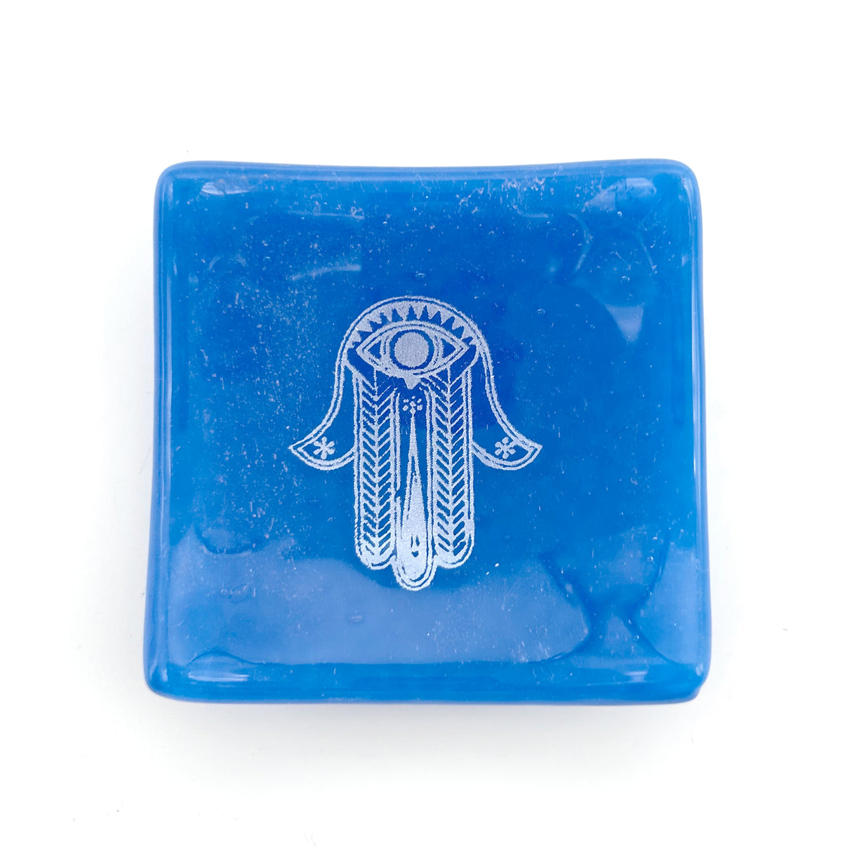 Hamsa Handmade 2.75" Fused Glass Small Dish