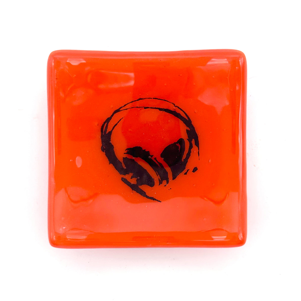 Headphones Handmade 2.75" Fused Glass Small Dish