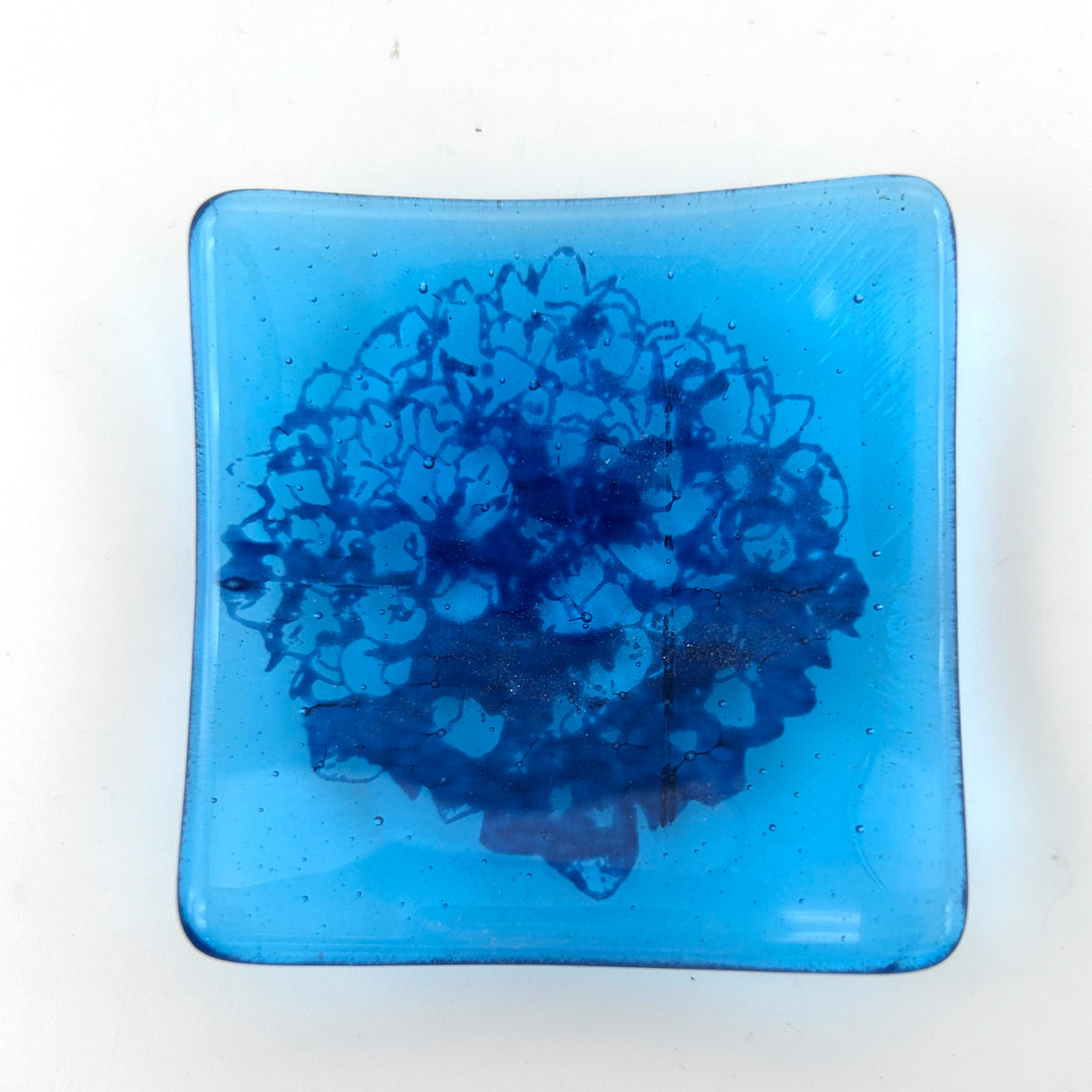 Hydrangea Handmade 2.75" Fused Glass Small Dish