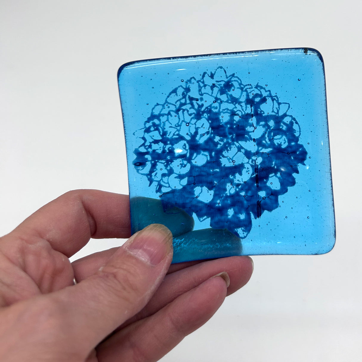 Hydrangea Handmade 2.75" Fused Glass Small Dish