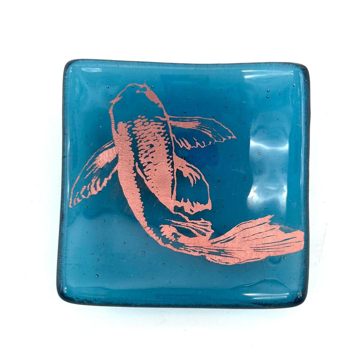 Koi Handmade 2.75" Fused Glass Small Dish