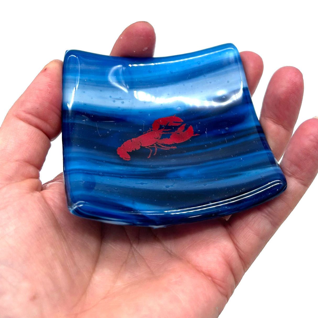 Lobster Handmade 2.75" Fused Glass Small Dish