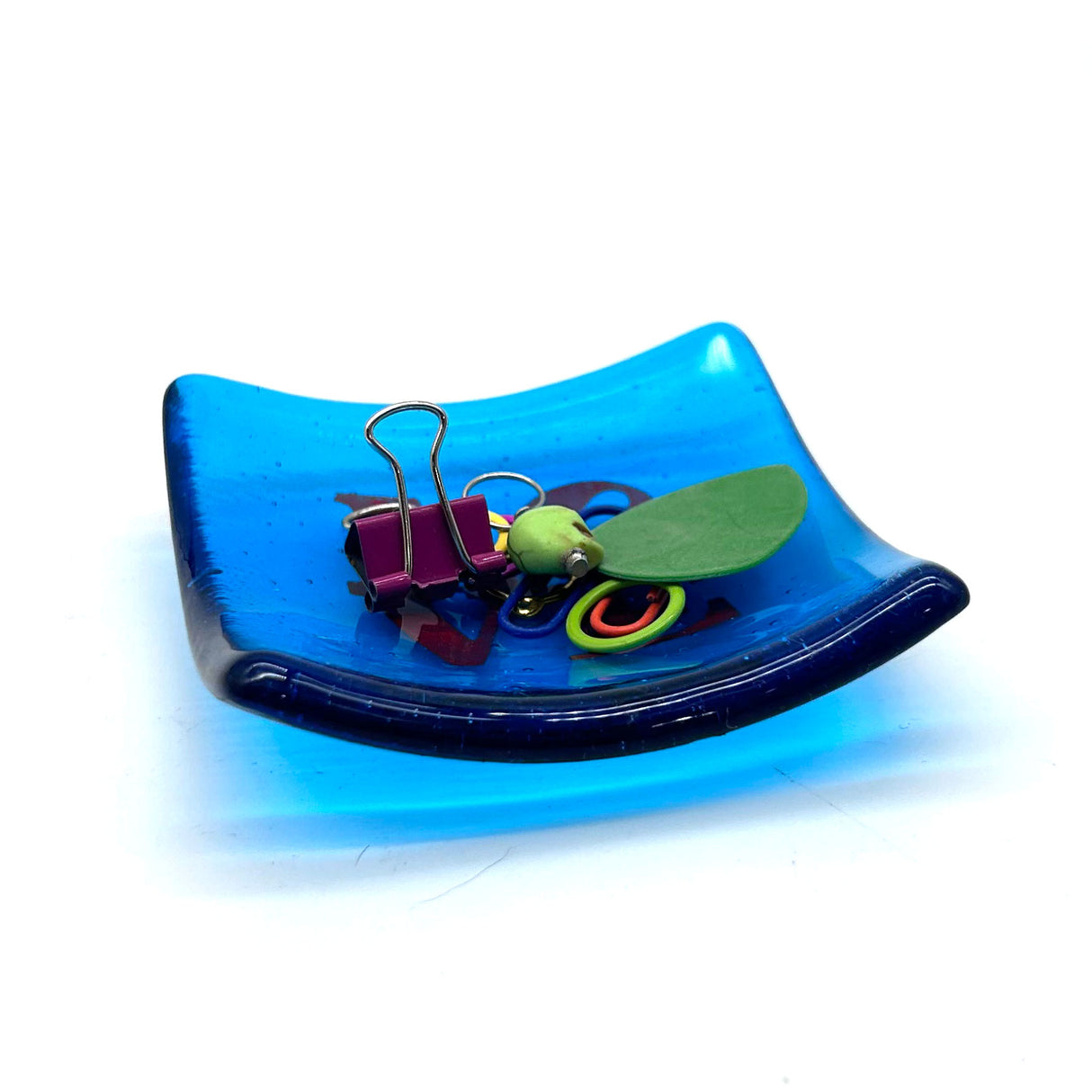 LOVE Handmade 2.75" Fused Glass Small Dish