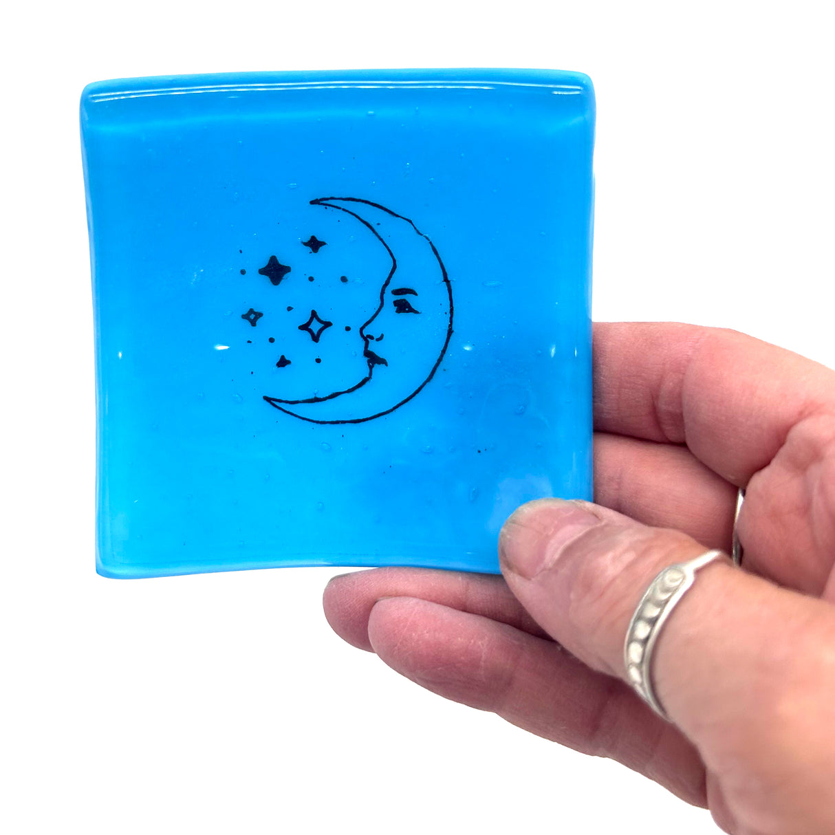 Luna Loteria Handmade 2.75" Fused Glass Small Dish