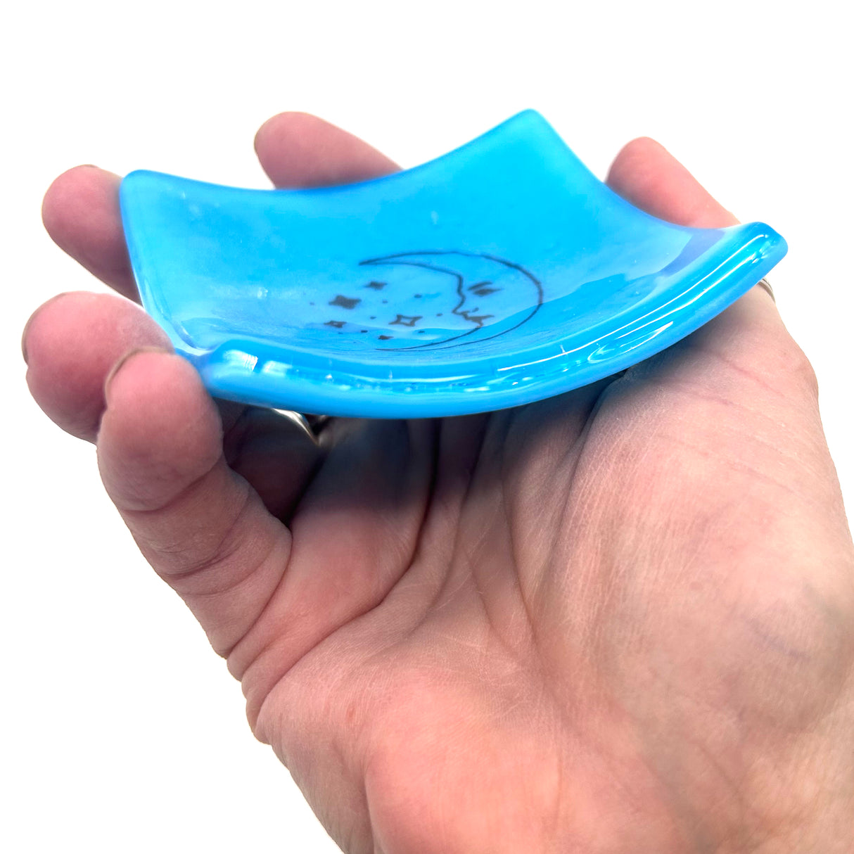 Luna Loteria Handmade 2.75" Fused Glass Small Dish