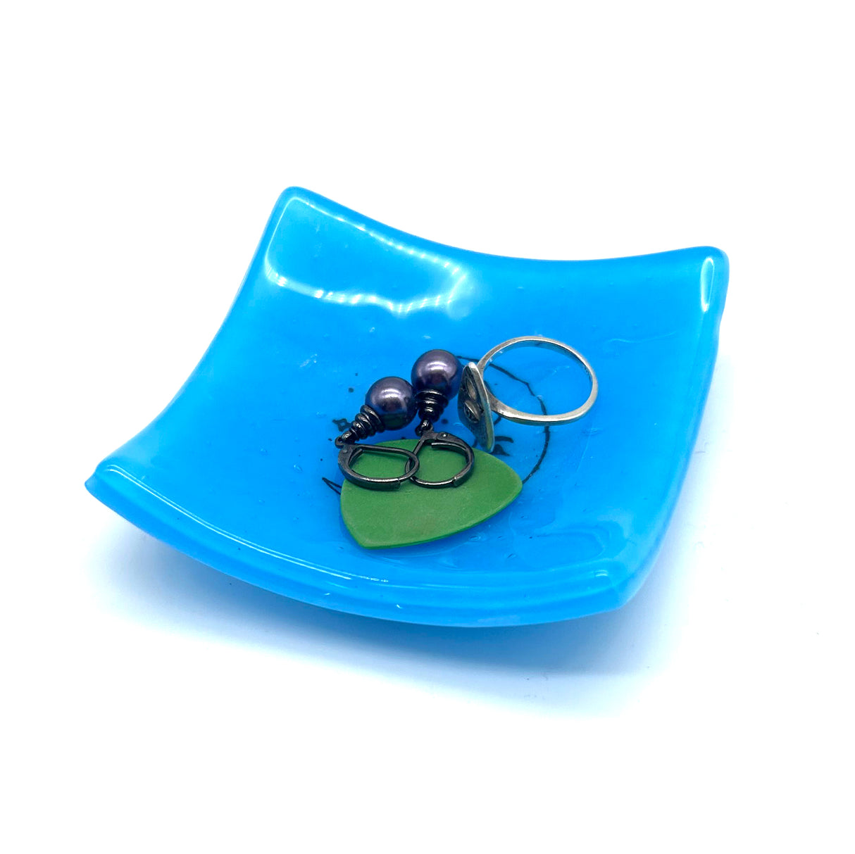 Luna Loteria Handmade 2.75" Fused Glass Small Dish