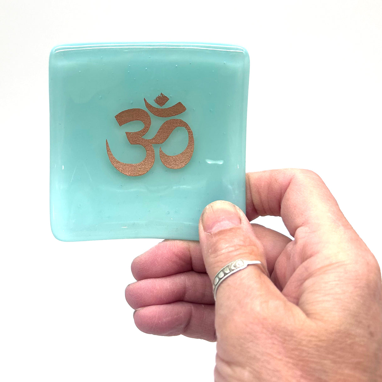 Om Handmade 2.75" Fused Glass Small Dish