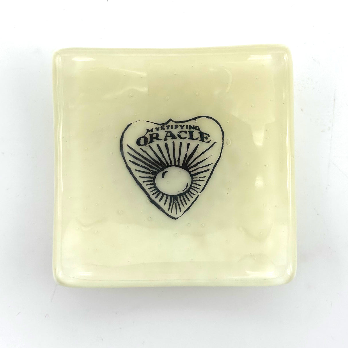 Ouija Planchette Handmade 2.75" Fused Glass Small Dish
