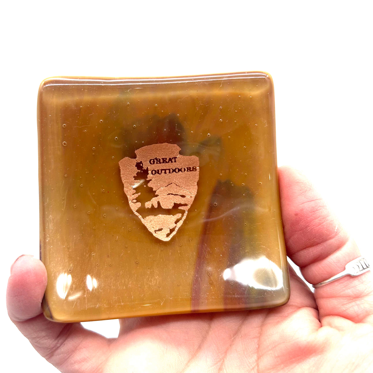 Great Outdors Handmade 2.75" Fused Glass Small Dish