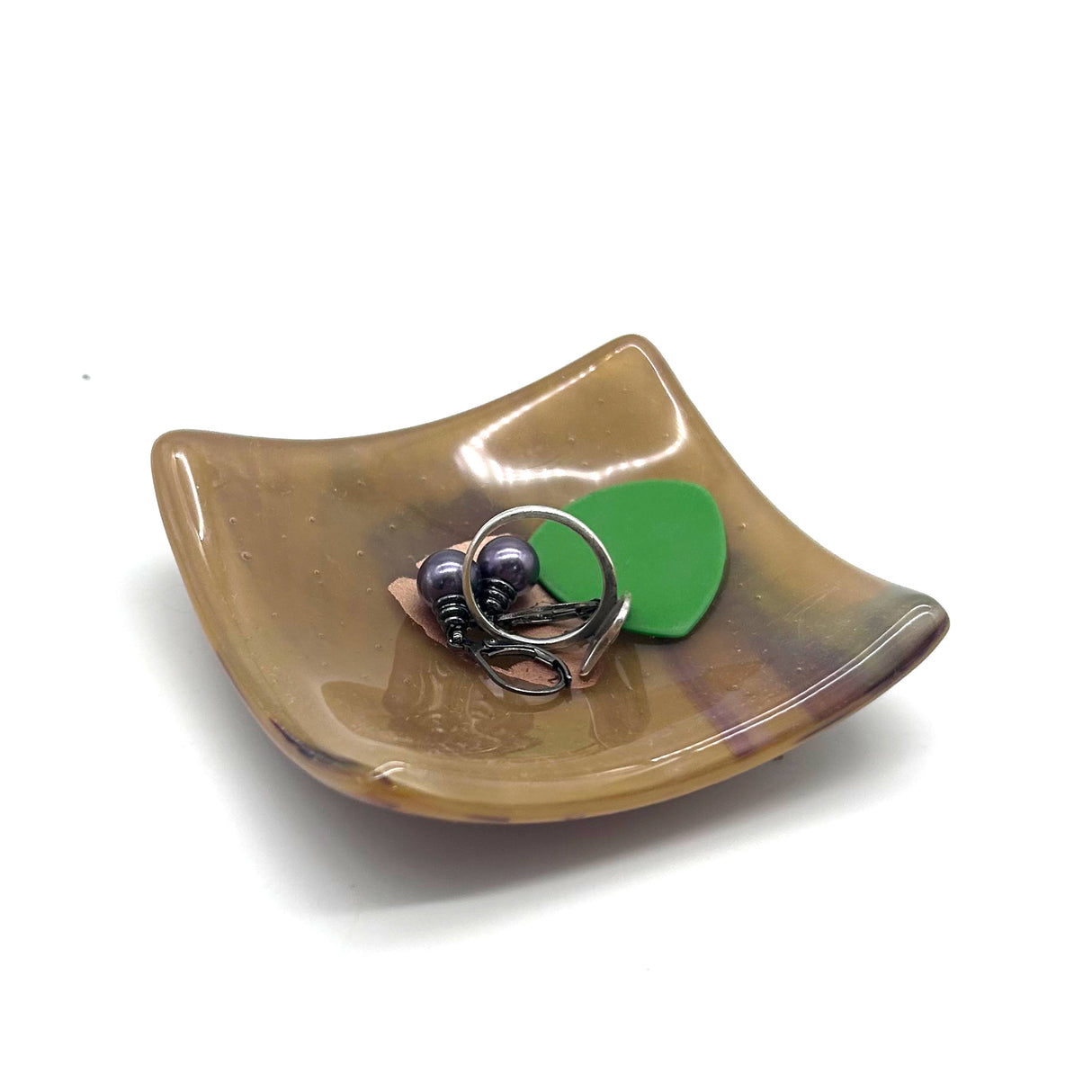 Great Outdors Handmade 2.75" Fused Glass Small Dish