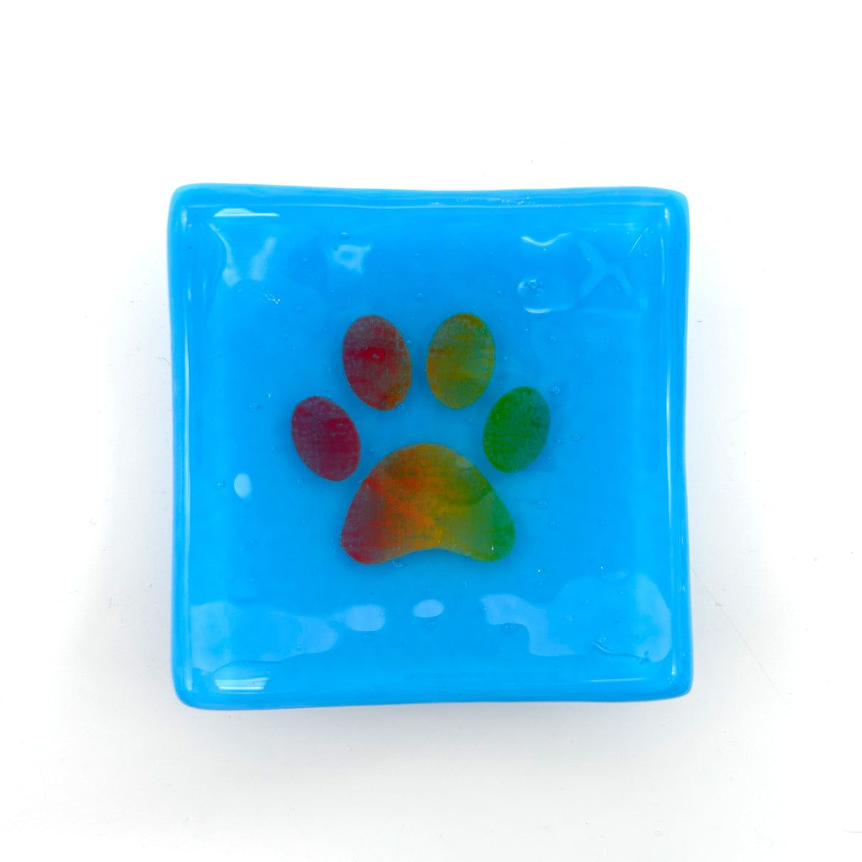 Pawprint Handmade 2.75" Fused Glass Small Dish