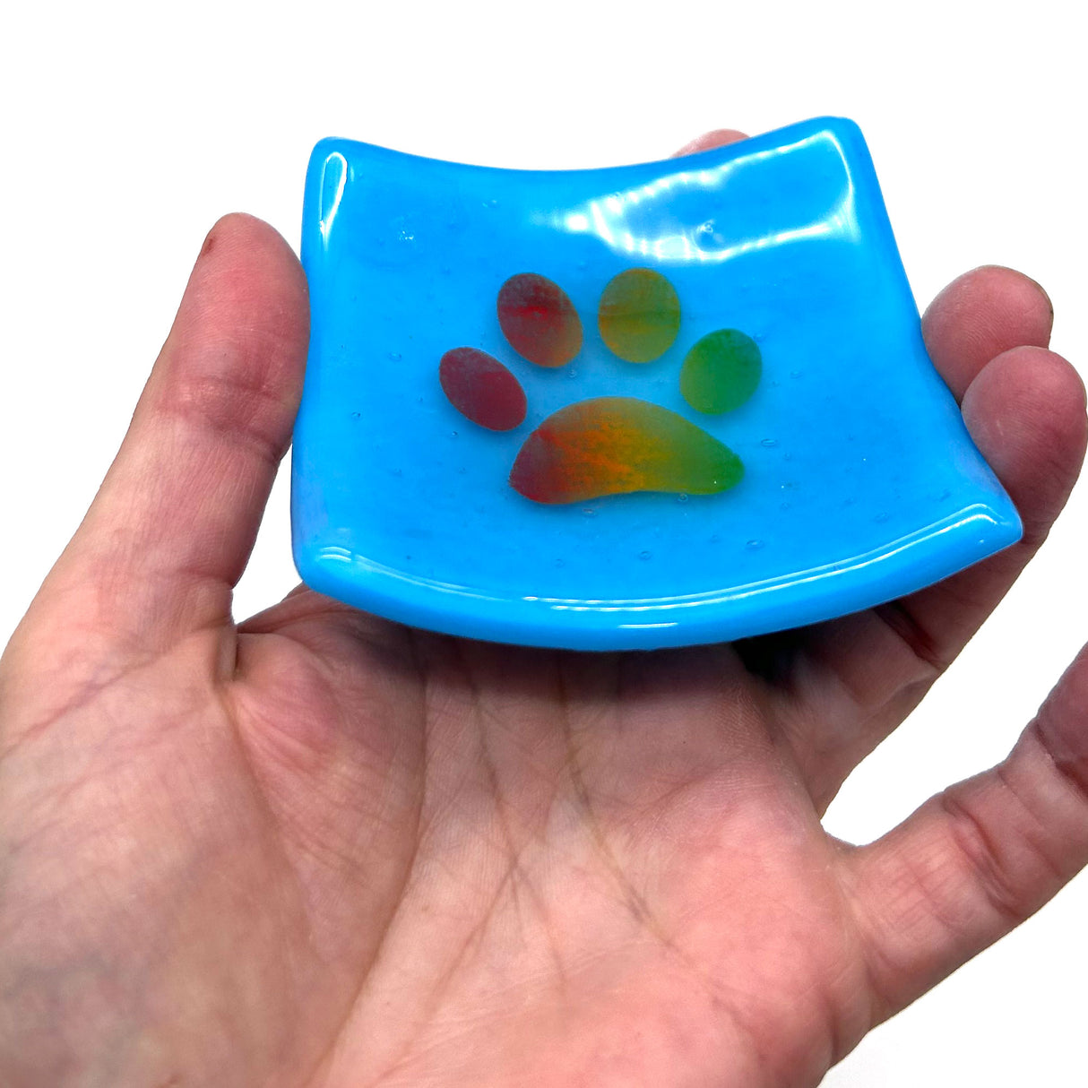 Pawprint Handmade 2.75" Fused Glass Small Dish