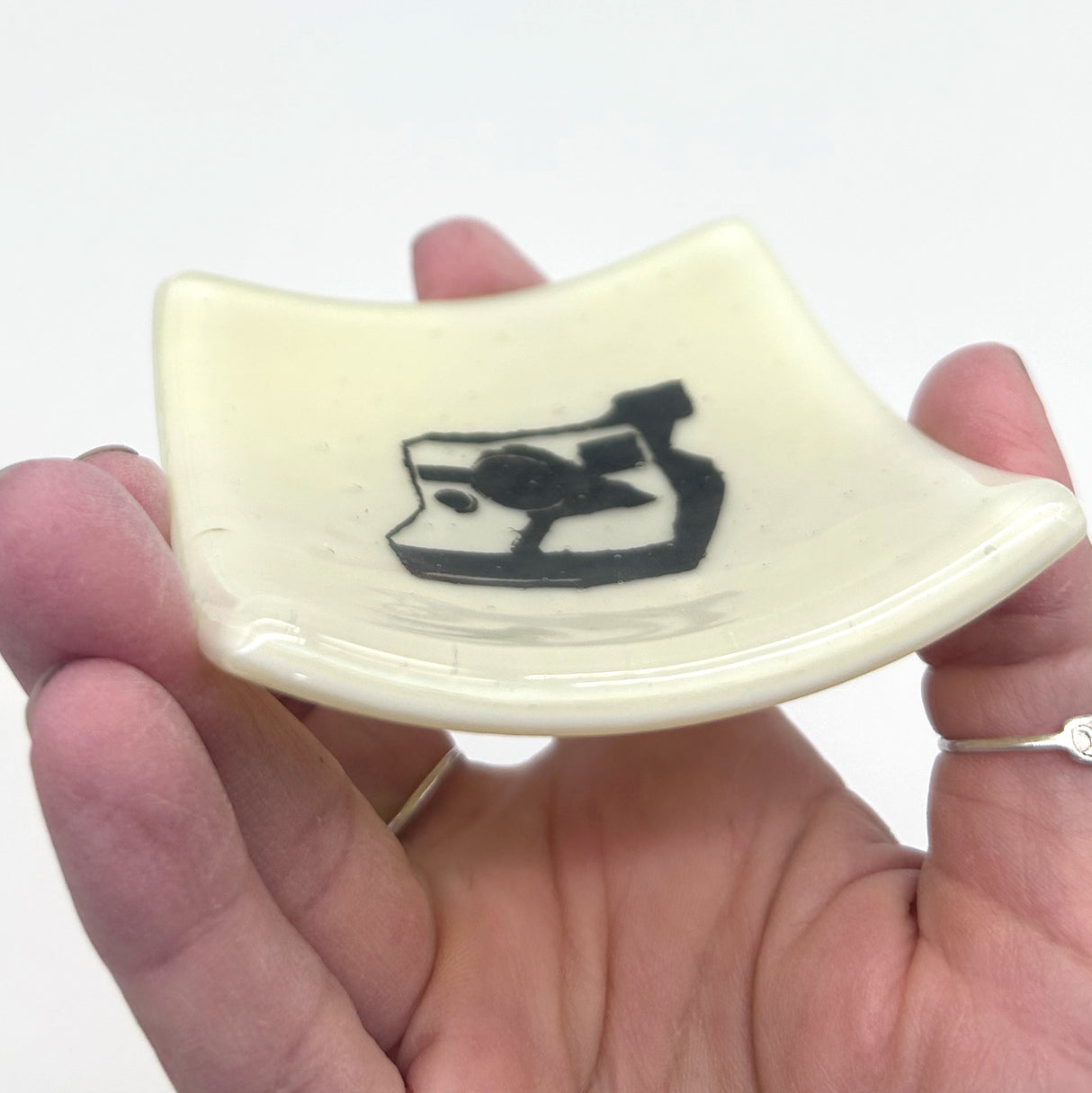 Camera - Polaroid Handmade 2.75" Fused Glass Small Dish