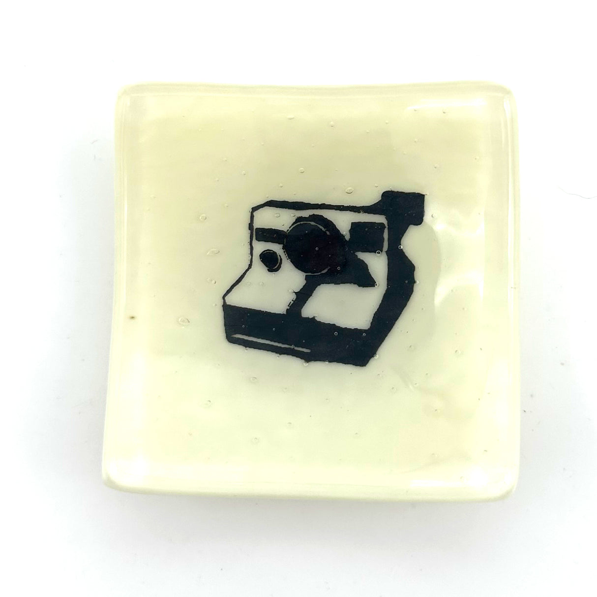 Camera - Polaroid Handmade 2.75" Fused Glass Small Dish
