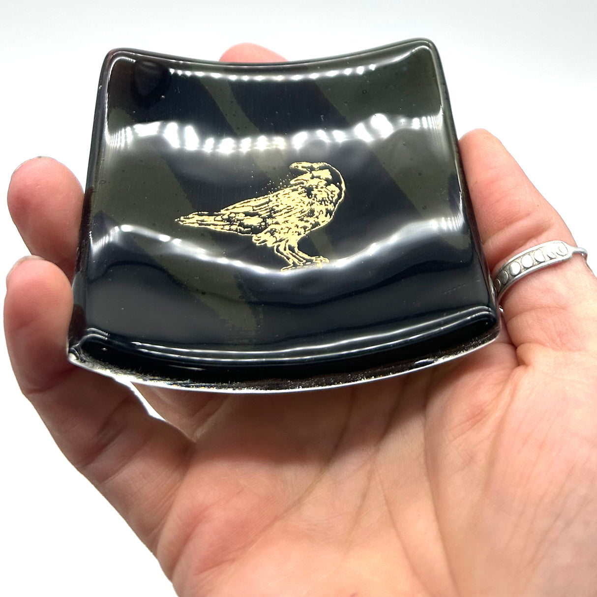 Raven Handmade 2.75" Fused Glass Small Dish