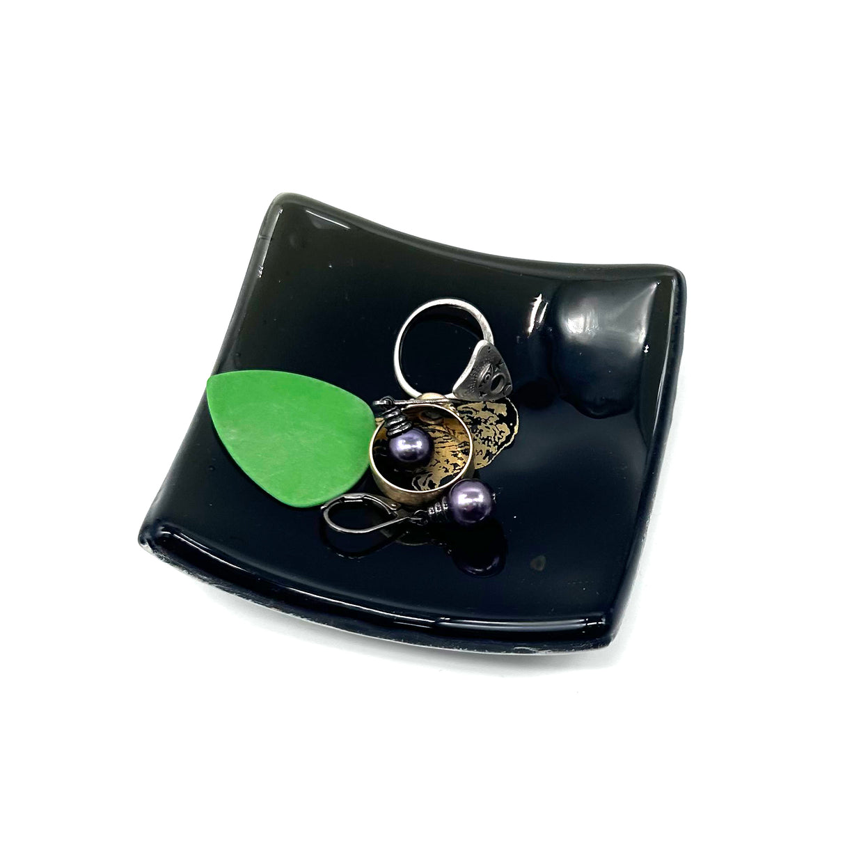 Raven Handmade 2.75" Fused Glass Small Dish