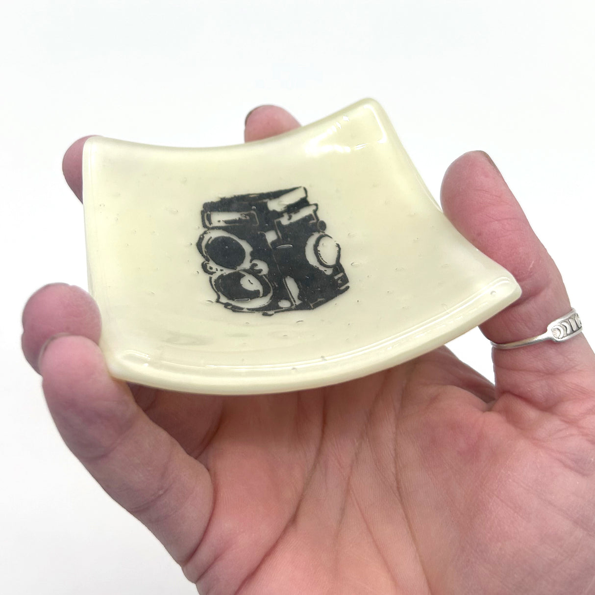 Camera - Rollei Handmade 2.75" Fused Glass Small Dish