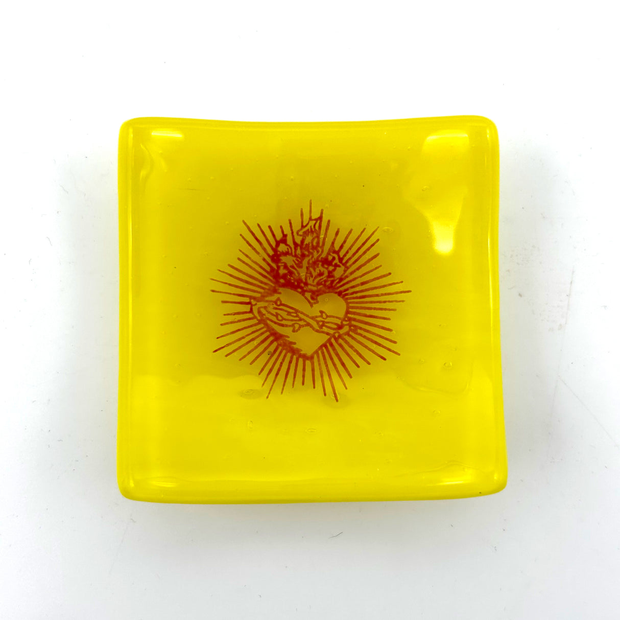 Sacred Heart Handmade 2.75" Fused Glass Small Dish