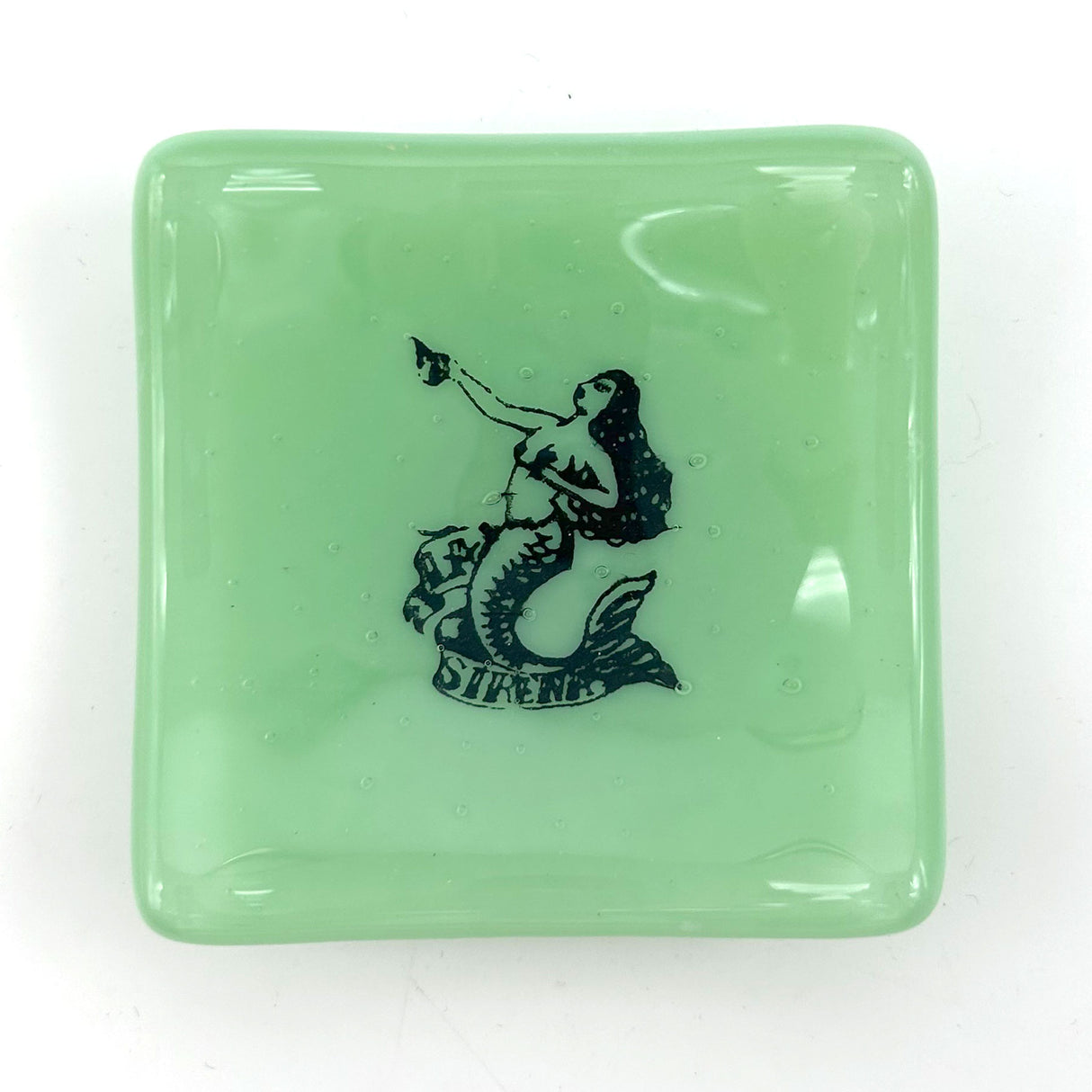 Sirena Loteria Mermaid Handmade 2.75" Fused Glass Small Dish