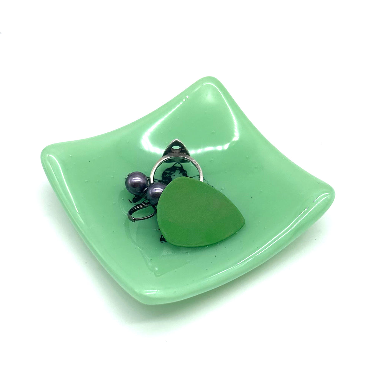 Mermaid Tattoo Mermaid Handmade 2.75" Fused Glass Small Dish