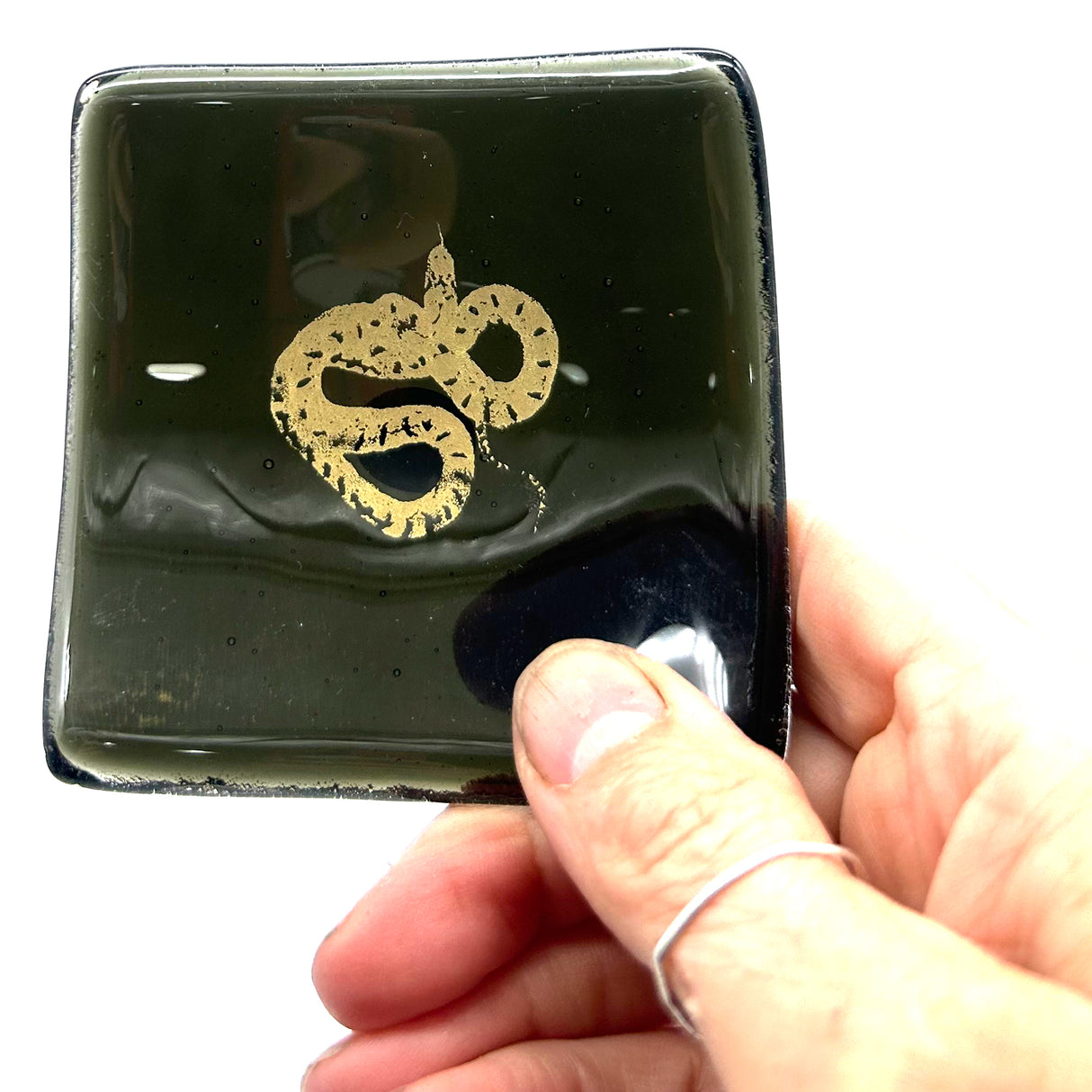 Snake Handmade 2.75" Fused Glass Small Dish