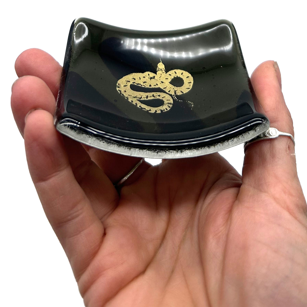 Snake Handmade 2.75" Fused Glass Small Dish