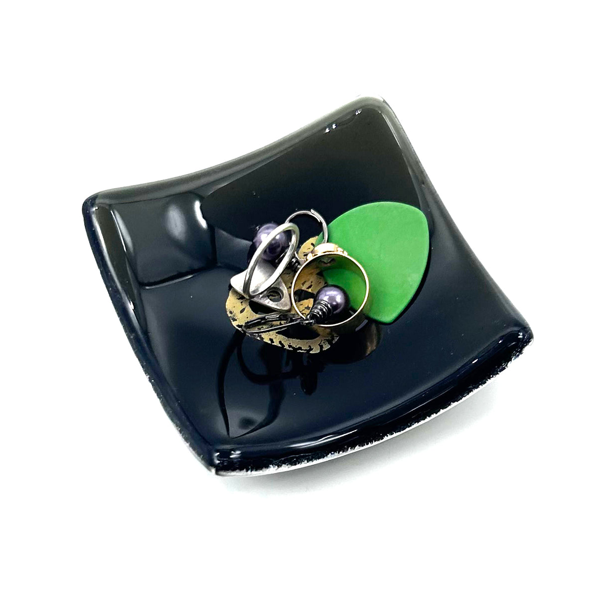 Snake Handmade 2.75" Fused Glass Small Dish