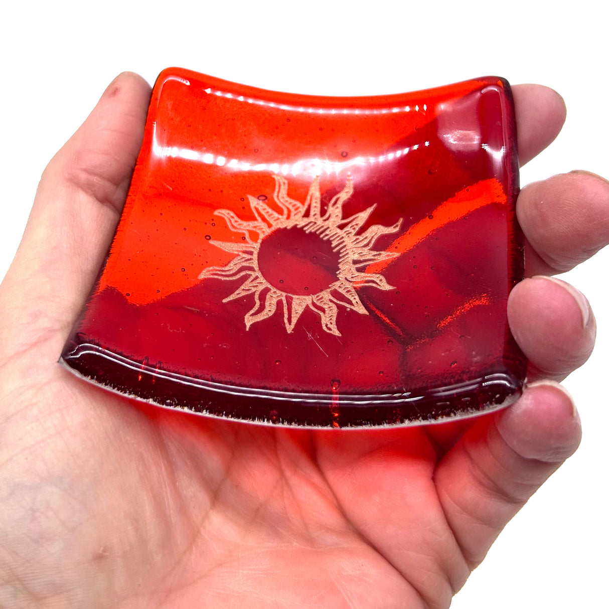 Sun Handmade 2.75" Fused Glass Small Dish