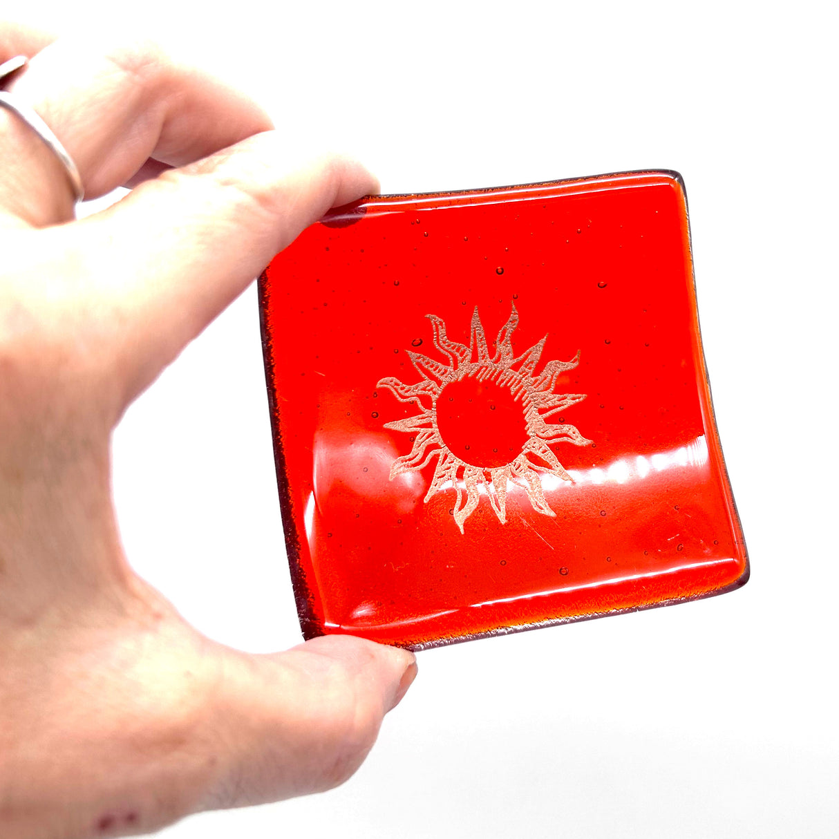 Sun Handmade 2.75" Fused Glass Small Dish