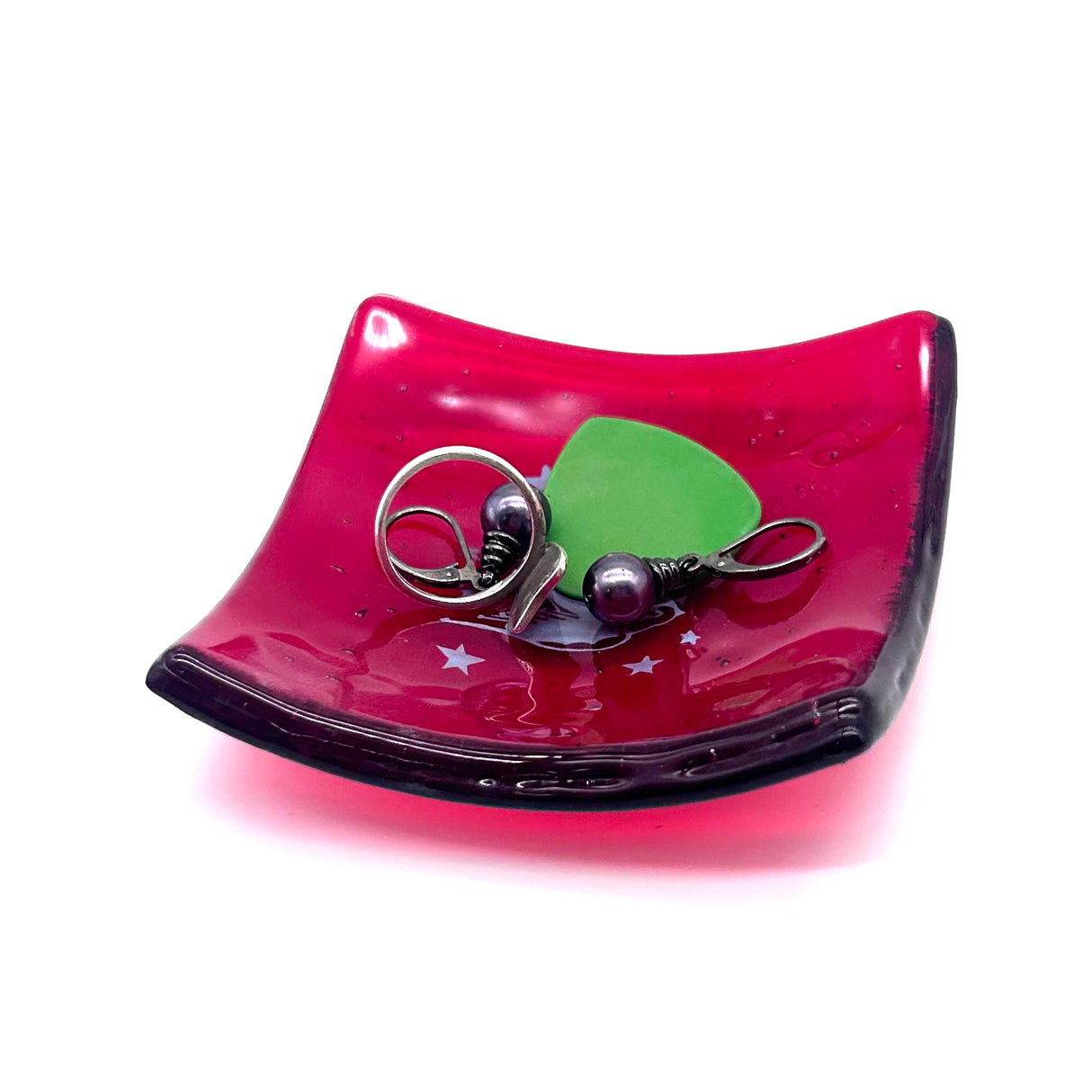 Swallow Tattoo Handmade 2.75" Fused Glass Small Dish