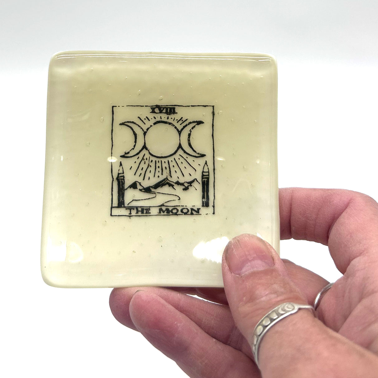 Tarot Card Handmade 2.75" Fused Glass Small Dish